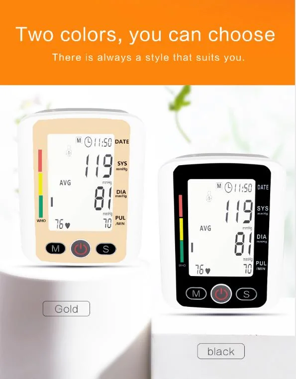 Household Automatic Portable Heart Beat Rate Pulse Meter Measure Home Use Upper Arm Digital Blood Pressure Monitor