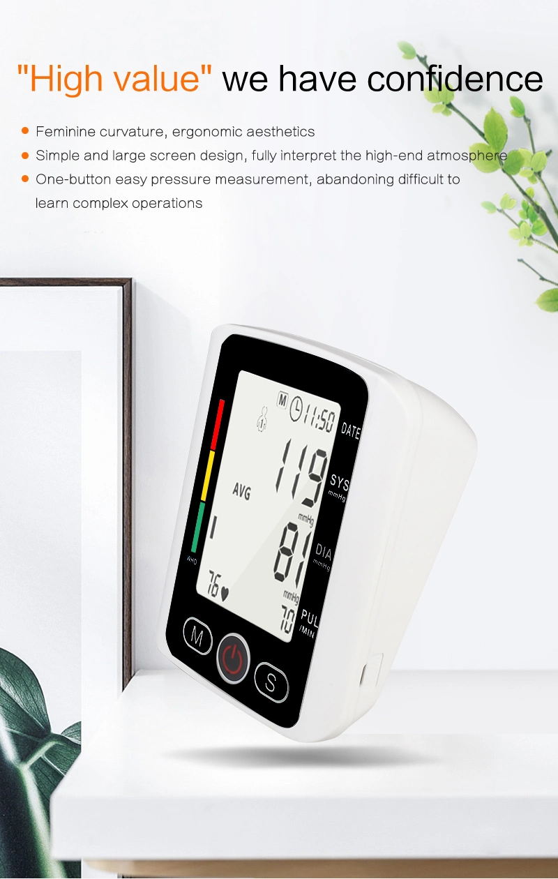 Household Automatic Portable Heart Beat Rate Pulse Meter Measure Home Use Upper Arm Digital Blood Pressure Monitor