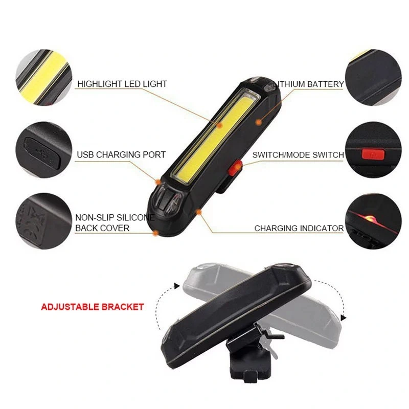 Rechargeable Warning Light Super Bright LED Bike Head Taillight